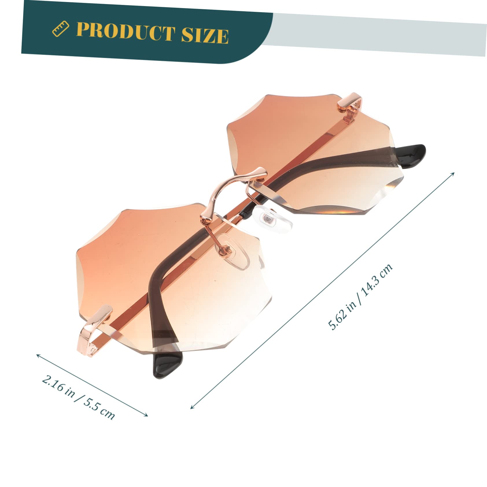 SHERCHPRY 4pezzi Occhiali Da Sole Rimless Poliedrici Per Feste Eyewear Per Uomini e Donne Per Shopping e Eventi Estivi Lenti Leggere e Resistenti