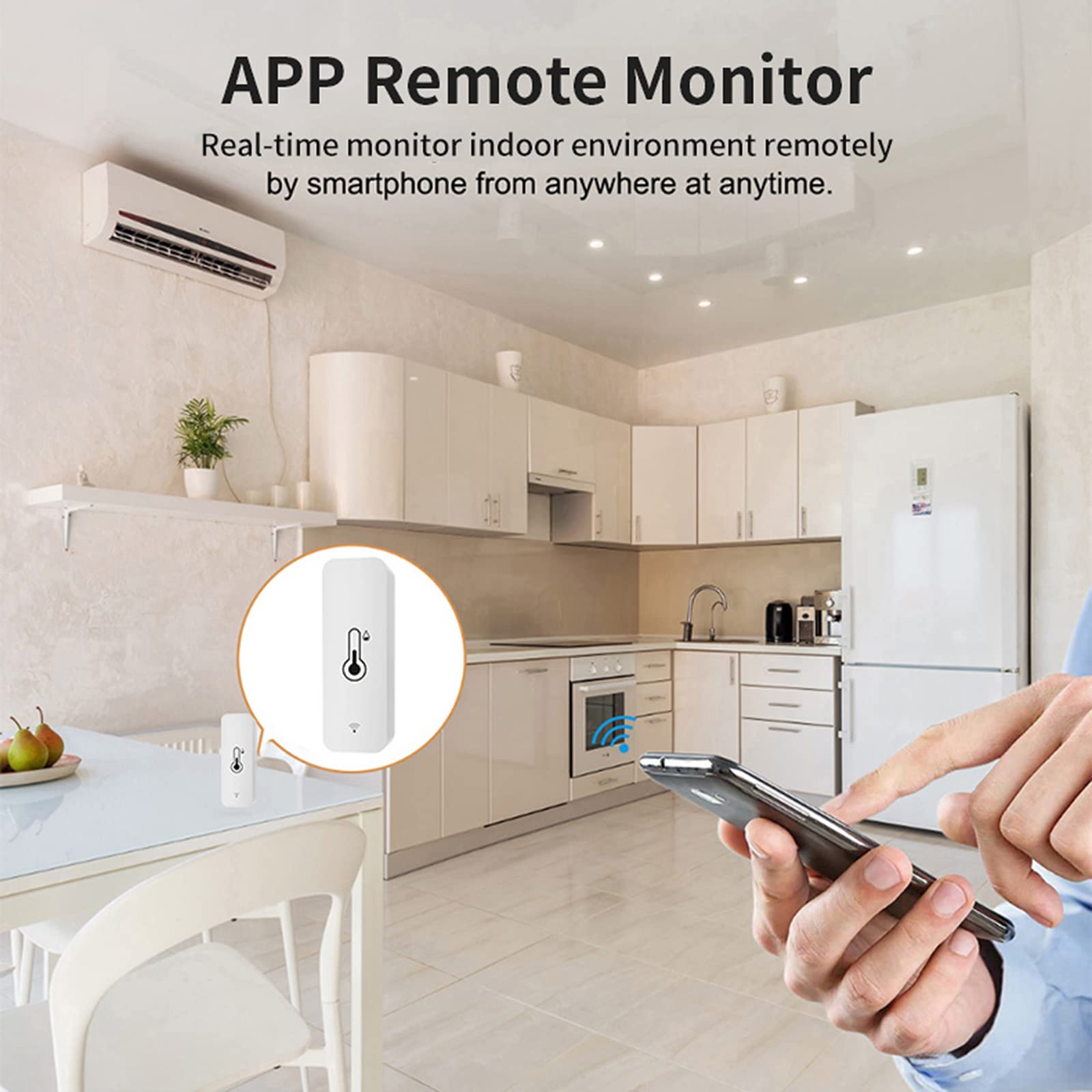 Buy Govee WiFi Thermometer Hygrometer H5051, Bluetooth Indoor Temperature Humidity Monitor With App Alerts Temperature Sensor Humidity Gauge For Home Pet Garage Cropper Greenhouse H 5051 - View #4