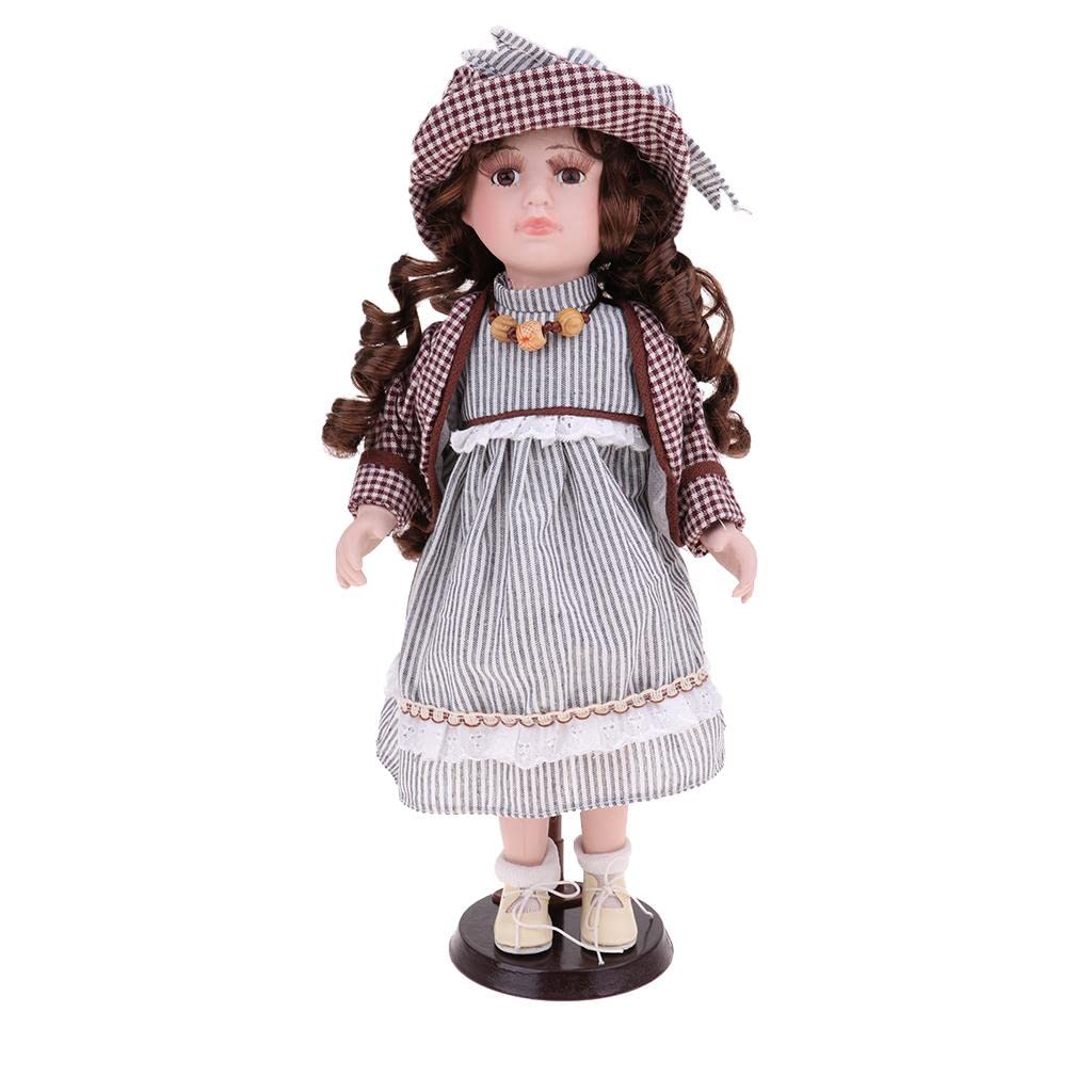 Beautiful Collection of Porcelain Dolls with Stand 16 Inches