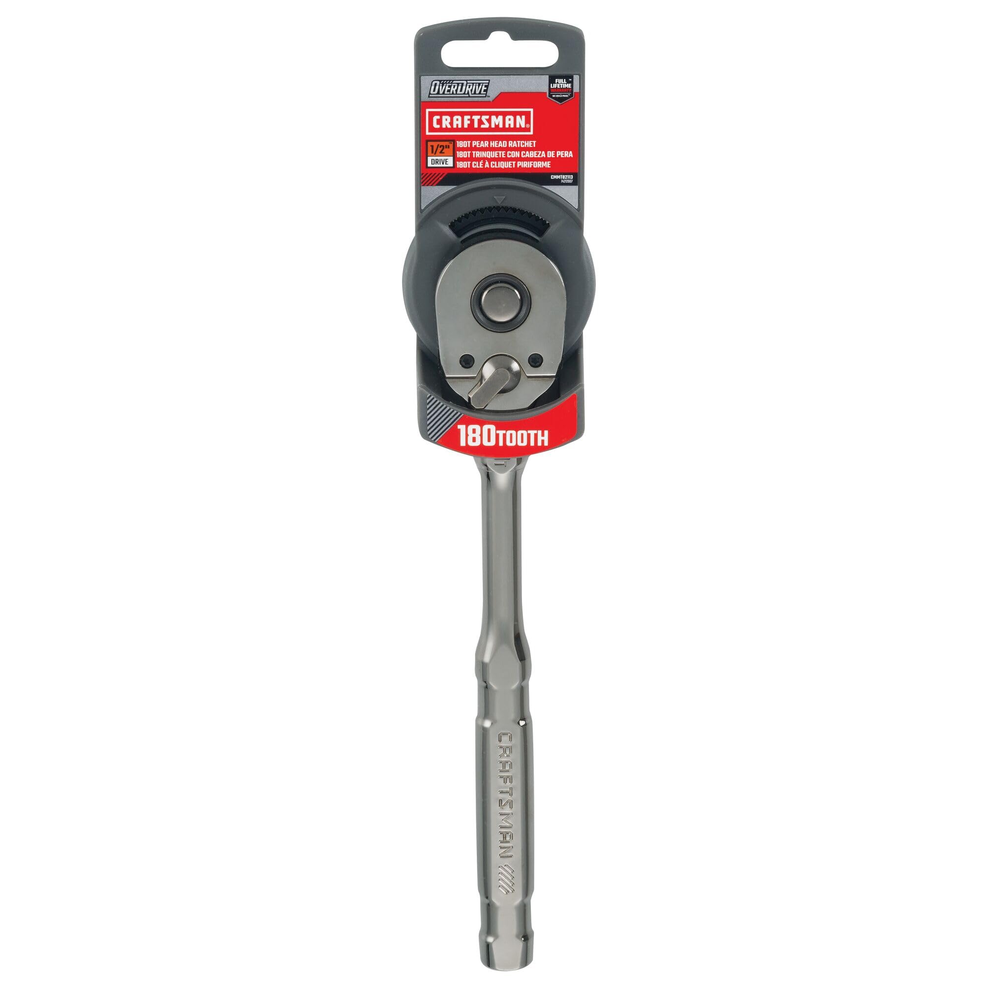 CRAFTSMAN OVERDRIVE 1/2" Drive 180T Pear Head Ratchet CMMT82113
