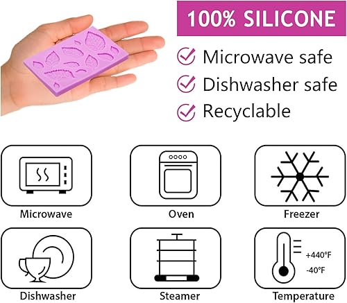 Miniatura 3 de Moldes de silicona para fondant de hojas, molde para pastel de hoja de arce, hojas de helecho y chocolate, molde para hornear para decoración de