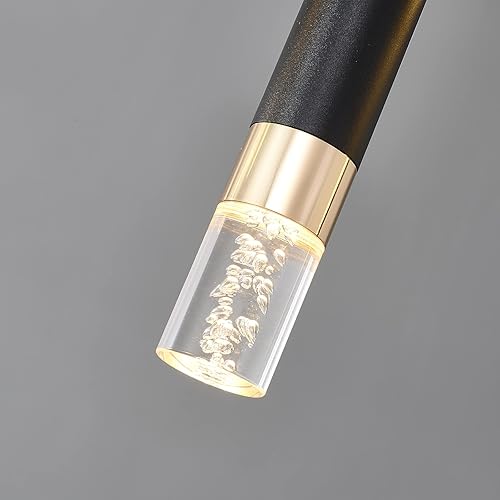 Miniatura 8 de Siittoo Moderna lámpara colgante LED, lámpara LED regulable de 52 pulgadas, lámpara LED moderna en forma de Z de 45 W, lámpara colgante para isla de