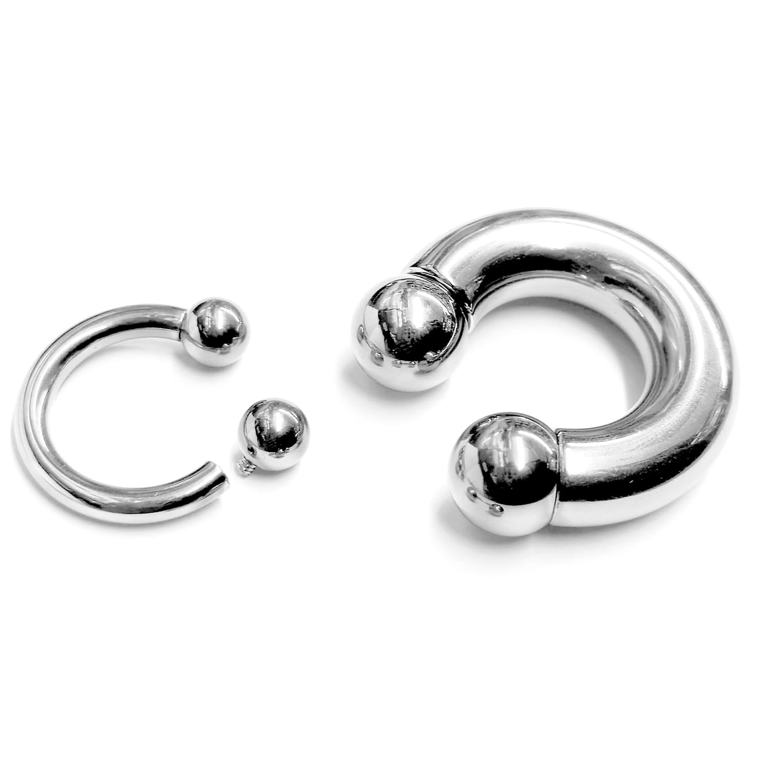 Titan-Septum-Ring, rund, Hufeisen-Barbell, Körperschmuck für Nasenpiercing, PA-Ring, Ohrringe, 12 g bis 00 g, britischer Standard, zertifiziert vom Sheffield Assay Office, 2G (6,0 mm) x 15 mm (19/32