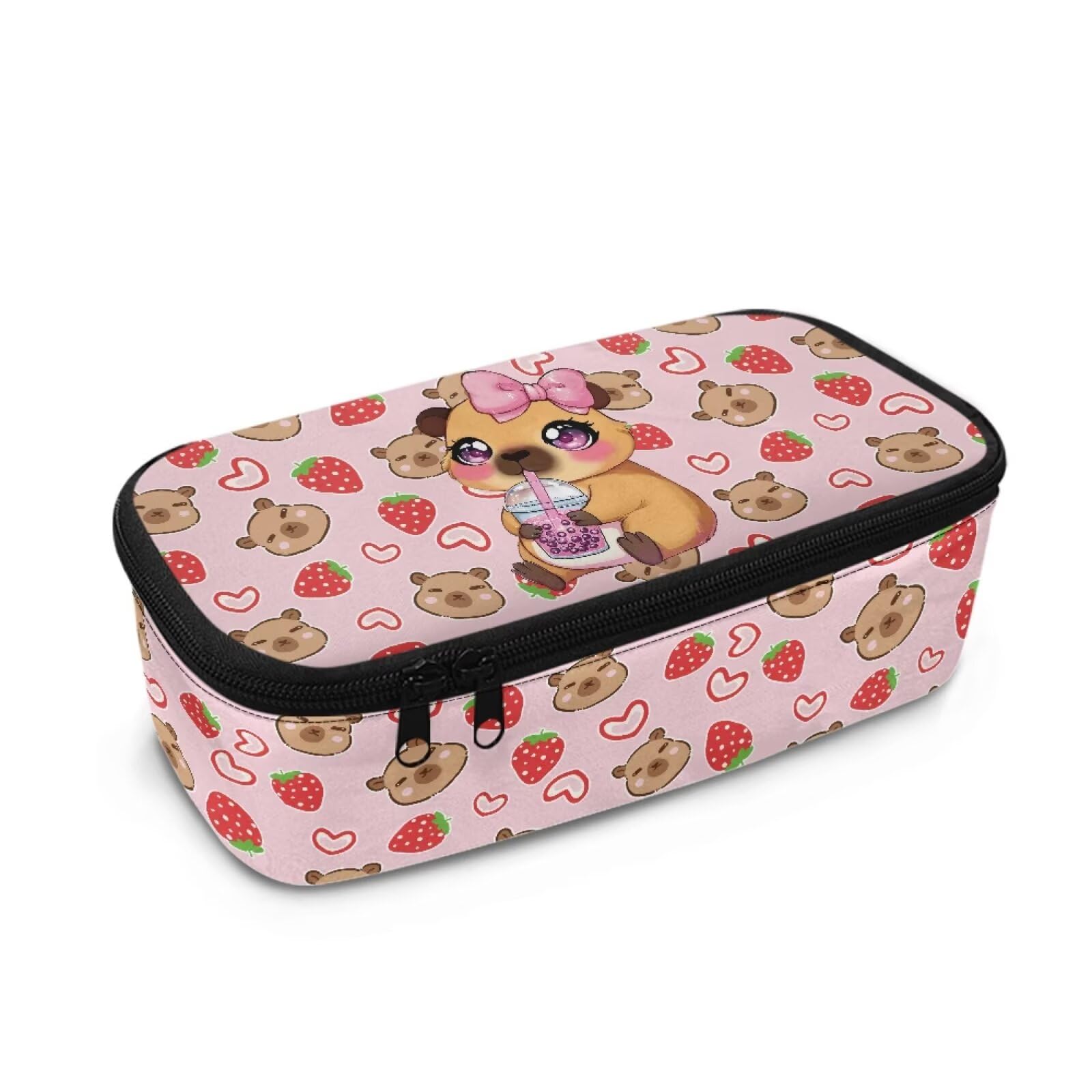 Dngkaoje Cute Capybara Pencil Case for Little Girls Pen Bag Animals Capybara Pencil Pouch for Kids Girls Holder Stationery Organzier Children School Adults Office Home Desk Cosmetic Bags — image 1