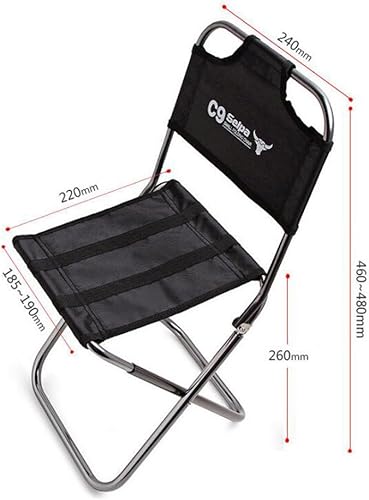 Miniatura 2 de Nadalan - Silla plegable pequeña para exteriores, portátil, de aluminio, con respaldo de aluminio, taburete de pesca, silla de camping con bolsa de