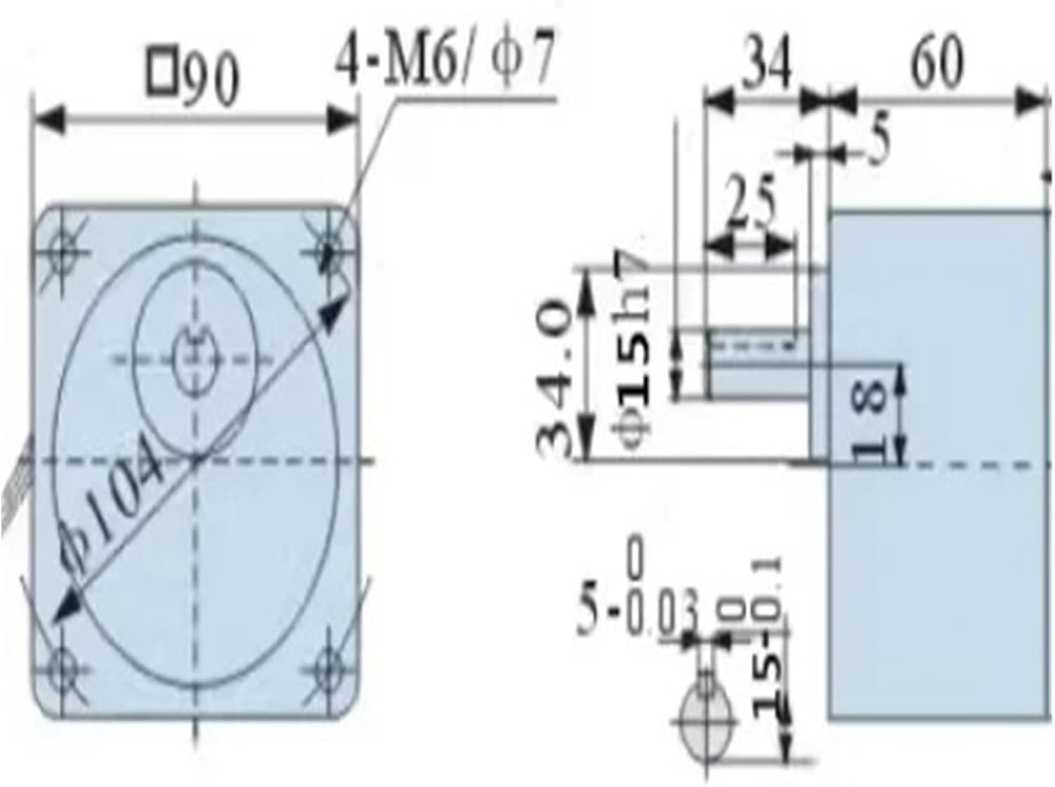 Motor Gear Reducer Box 5GU Ratio 1:3-1:500 Suitable for 220V 40W 60W 90W 120W AC(Ratio 1 to 60)