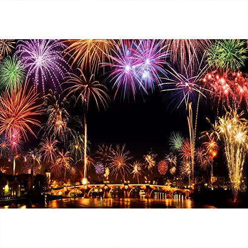 Toile de fond Nouvel An 2026 Aoihrraan 3x2.5m feux d'artifice NY