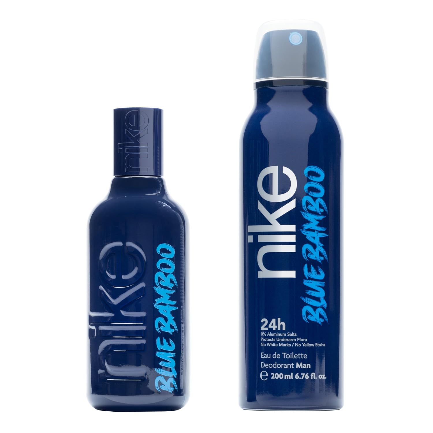 NIKE - Blue Bamboo Eau de Cologne pour homme 100 ml, Pack de 2, Parfum en spray 200 ml, Eau de toilette naturelle et masculine, Arôme boisé fruité, Parfum frais