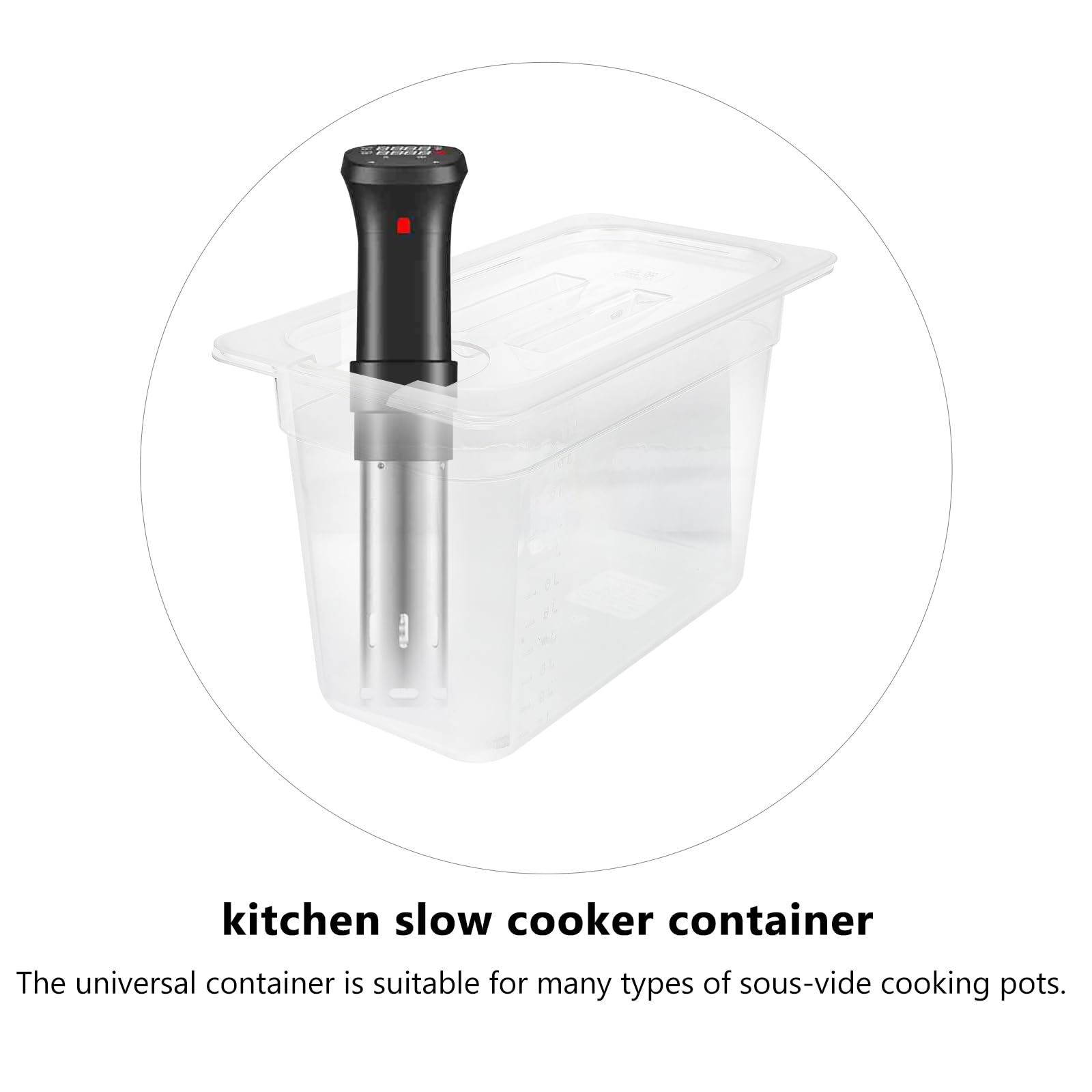 Luxshiny Conteneur De Cuisson Sous Vide Transparent Avec Couvercle Porte-Cuisinière Lente Pour Rangement Cuisine Visibilité Claire Pour Bain- Sous Vide 12.80 X 7.87 X 6.89 in