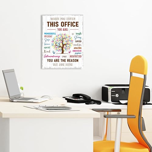 Miniatura 3 de In This Office - Lienzo decorativo para pared, con cita positiva de trabajo en equipo, enmarcado para decoración de pared de oficina en casa, 12 x