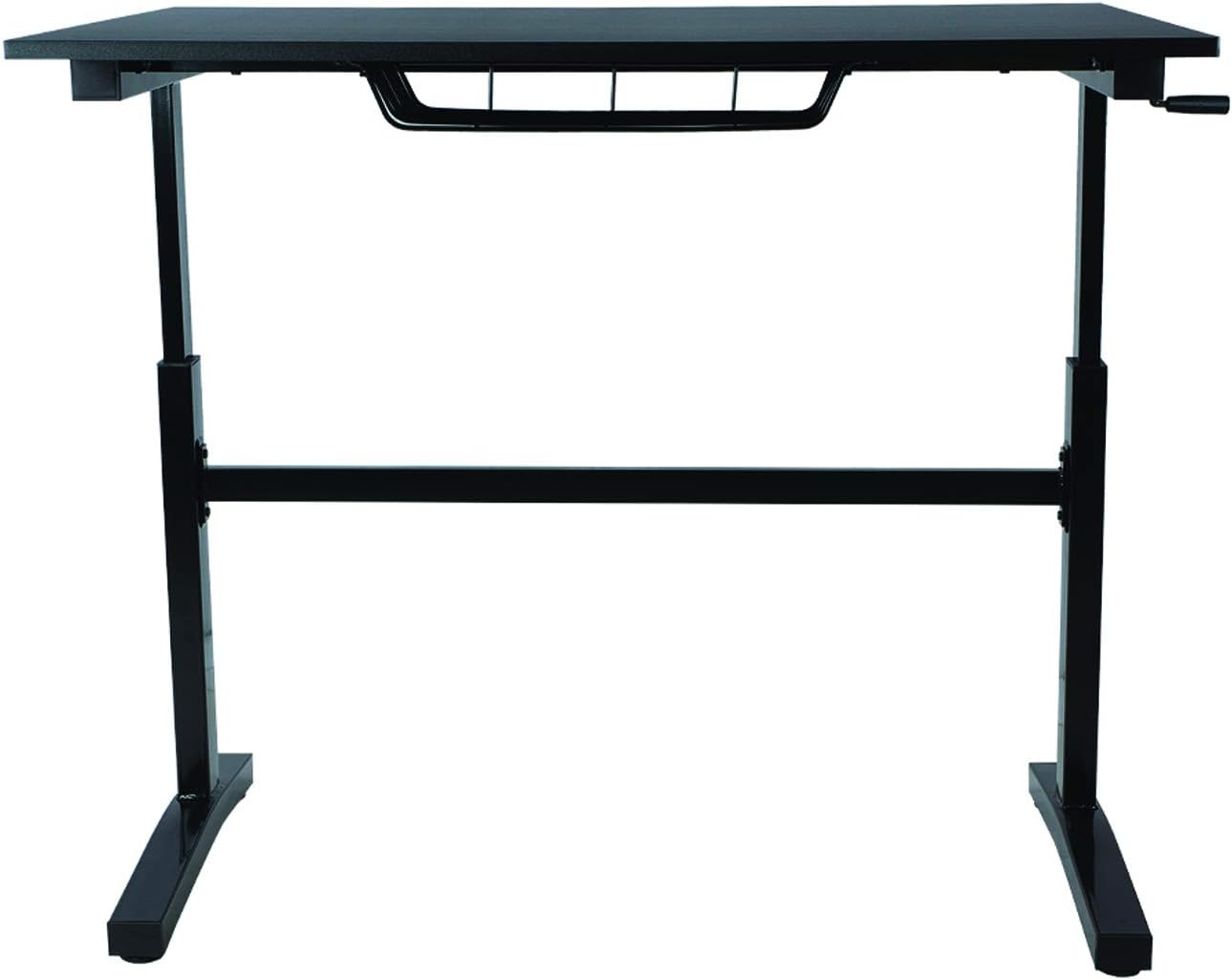 urb SPACE Atlantic Adjustable Height Standing Desk – 46” x 28” Single-Piece Desktop, Maintenance-Free Hand Crank, Sturdy Heavy-Duty Steel Frame, Caster Wheels for Full Mobility, PN 33908049 in Black