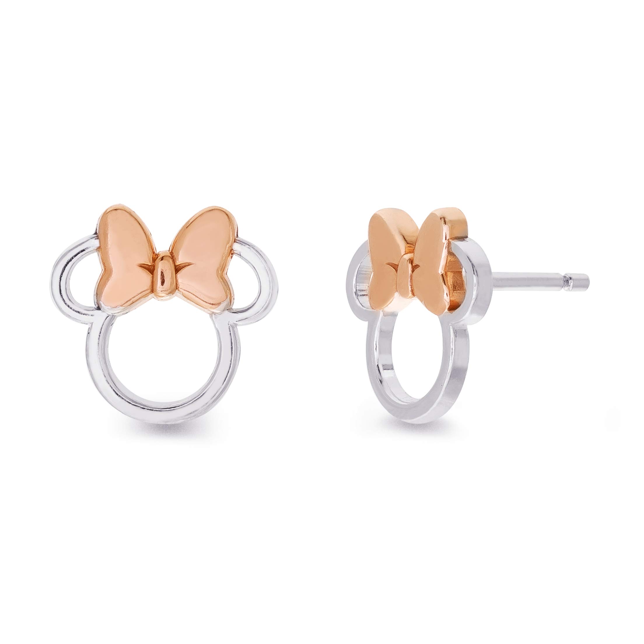 Minnie - Pendientes de tuerca chapados en dos tonos, talla única, Latón, Sin piedra preciosa