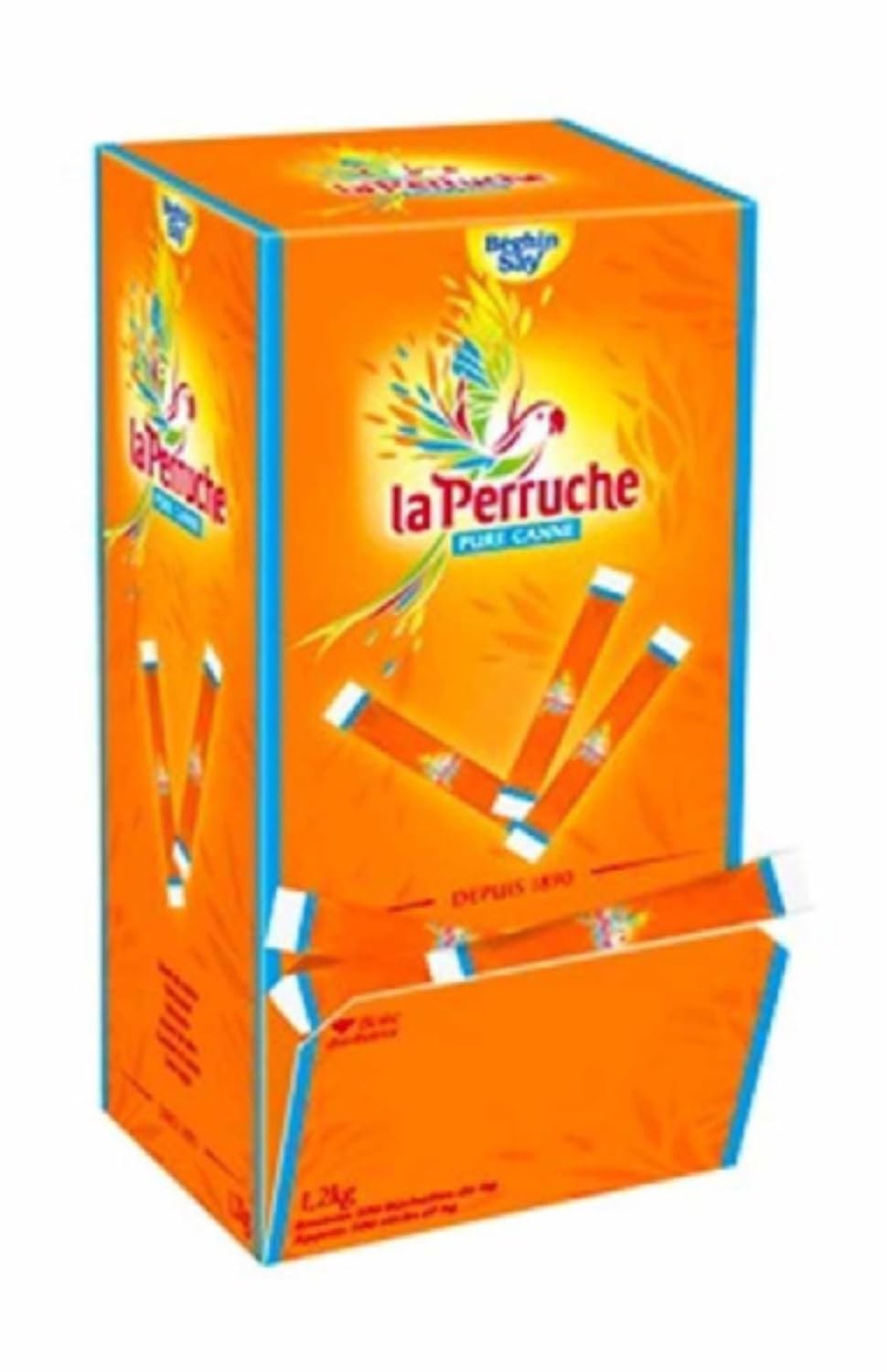 La Perruche Sucre de Canne en Poudre Bûchette 300 x 4g/Boite - Livraison Gratuite France (2 boites)
