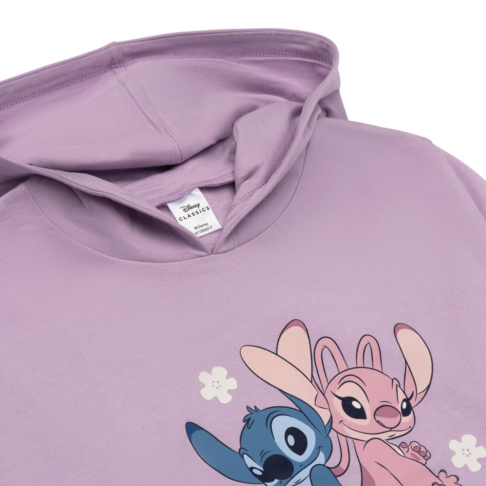 Disney Lilo & Stitch - Felpa con cappuccio da ragazza in cotone con Stitch and Angel, regalo per ragazze, dai 5 ai 12 anni