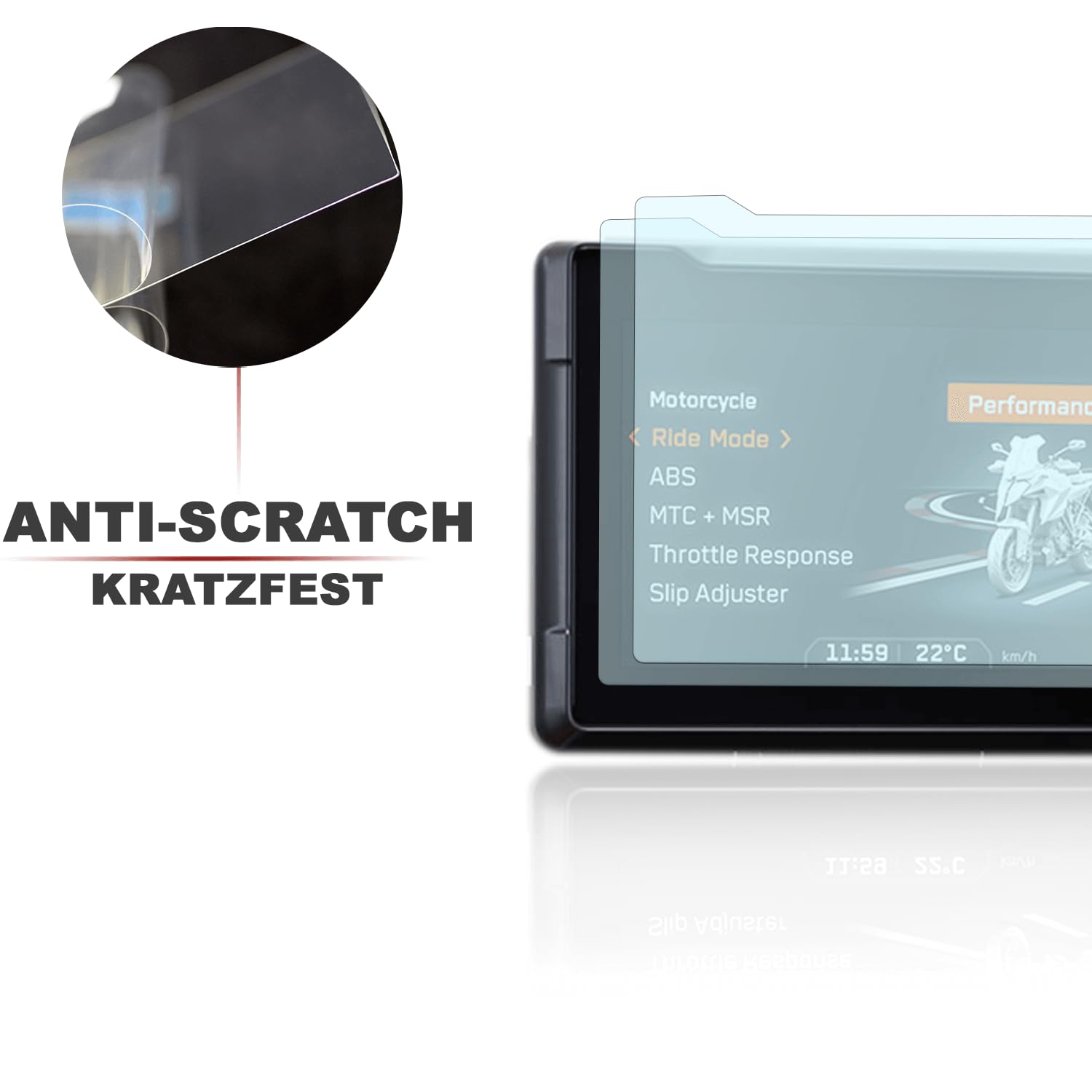 Moto Screenies Film de protection pour compteur de vitesse adapté pour KTM 890 Adventure 2023 Ultra Clear
