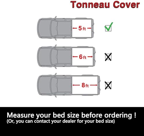 Miniatura 2 de Cubierta impermeable de 5 pies con abrazadera para cama + tira de sellado para Ranger 19-23, cubierta Tonneau suave enrollable para Ford Ranger 2019