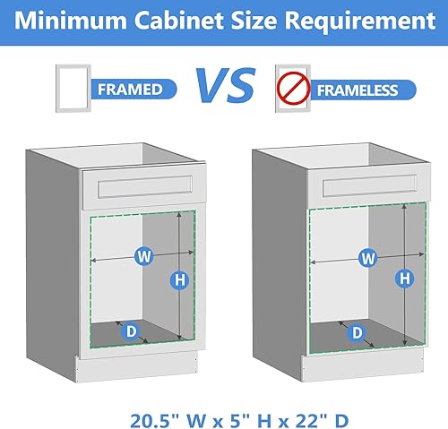 Miniatura 6 de ROOMTEC Organizador de gabinete extraíble de 19-12 pulgadas de ancho x 21 pulgadas de profundidad, cajón extraíble para armarios de cocina con
