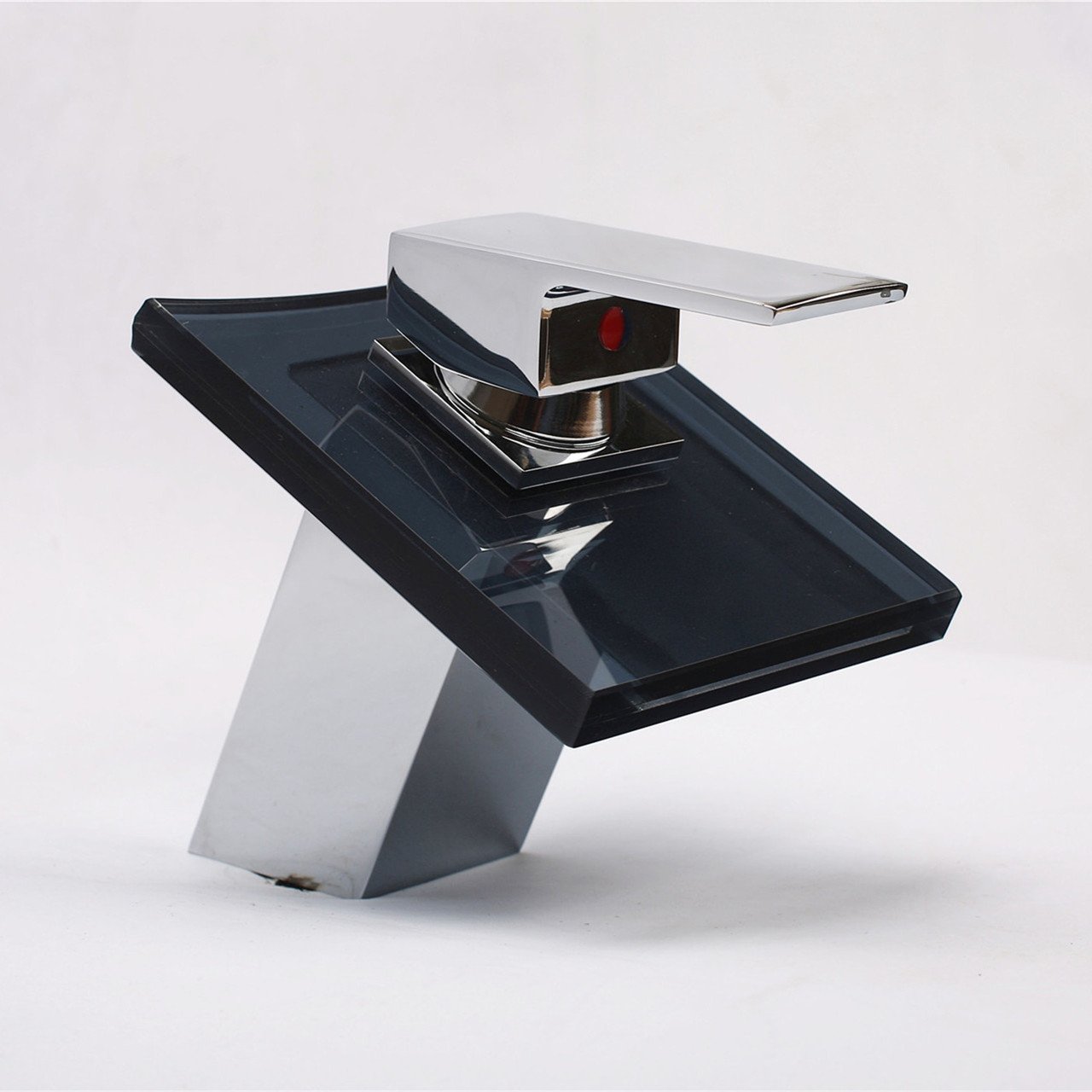 Kamoto Glass Washbasin Tap Waterfall Tap Fitting Chrome Single Lever Mixer Tap