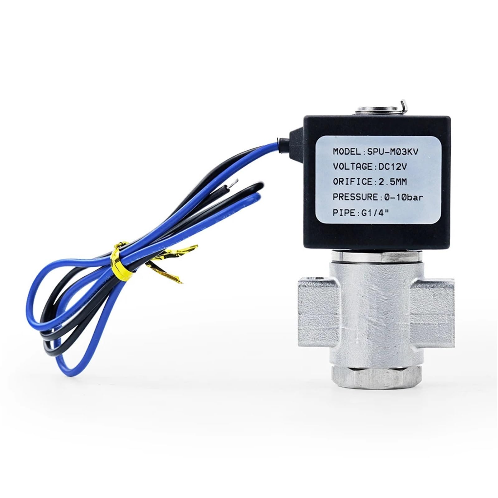Électrovanne 2 voies 1/4 inox DN8 24V pour l'automatisation de l'arrosage de jardin et circuits d'eau