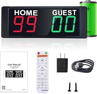 YZ LED Portable Digital Scoreboard, Tabletop Electronic Scoreboard with Remote, Score Keeper for Games Cornhole/Basketball/Ping Pong/Baseball/Tennis/Volleyball Indoor Outdoor