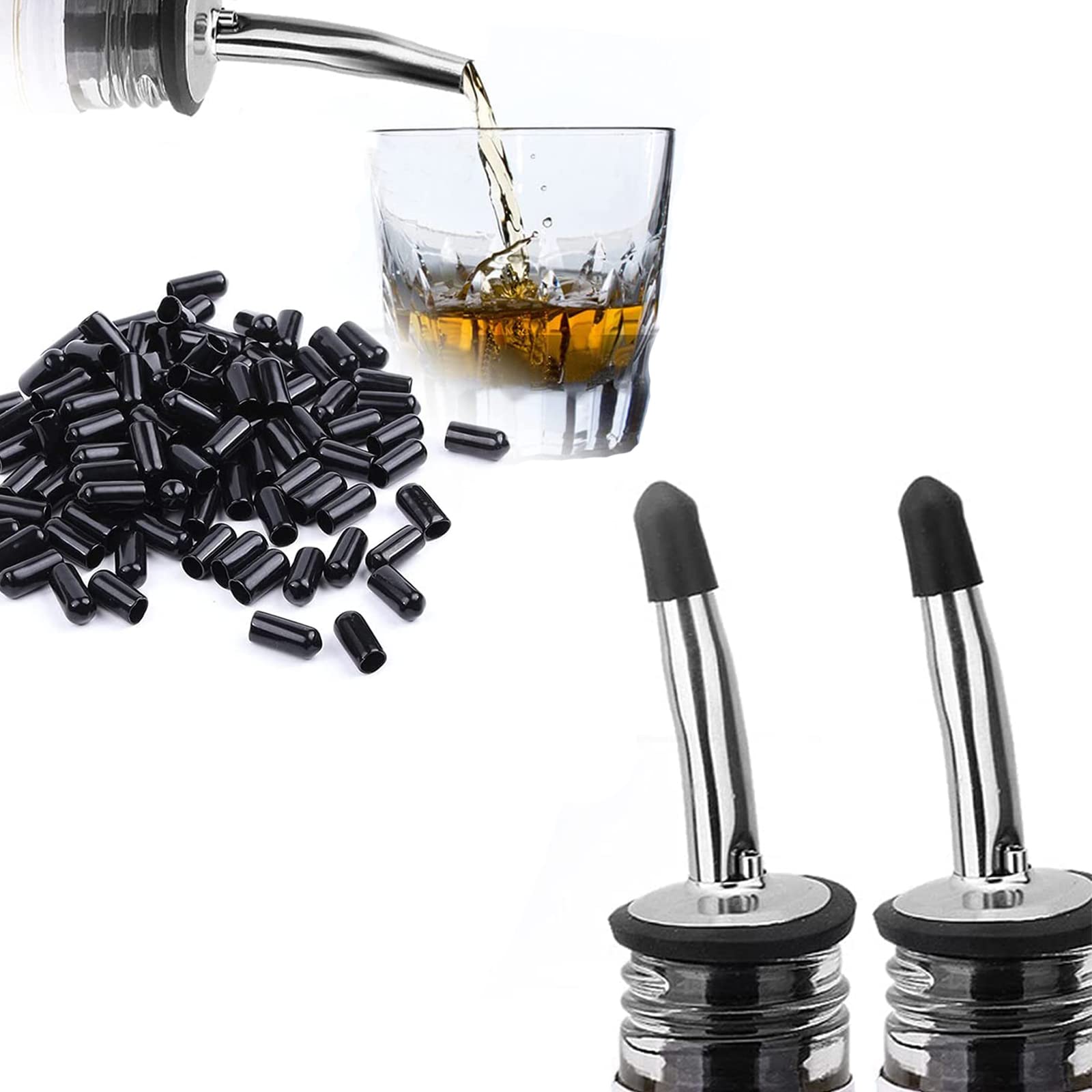 Tappi Versatori Per Bottiglie - 10 Pezzi, Per Olio, Aceto, Vino, Silicone, Sigillo Antigoccia