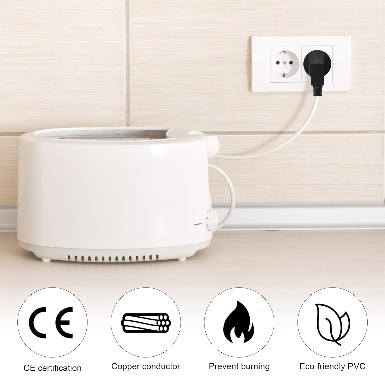 3 wtyczki Schuko, wtyki wtykowe z zestykiem ochronnym, wtyczka z zestykiem ochronnym, trwała i odporna na pękanie, wtyczka euro do kabli 8-10 mm, 250 V, 16 A