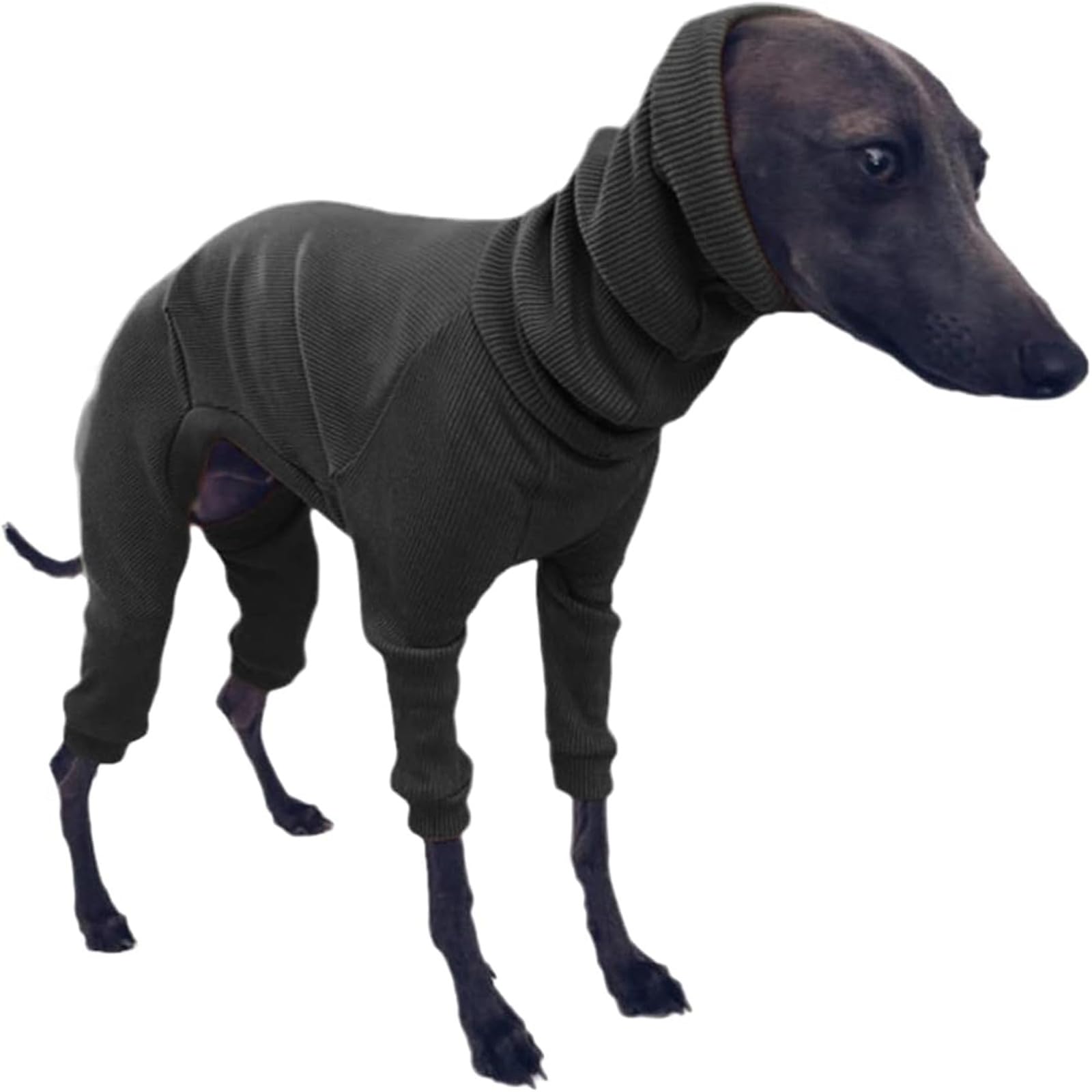 IUOUTG Dog Pajamas Solid Four-Legged Rib Lightweight Dog Clothes Turtleneck Elastic Pet Sweater for Whippet Italian Greyhound Winter Sweater Jumpsuit