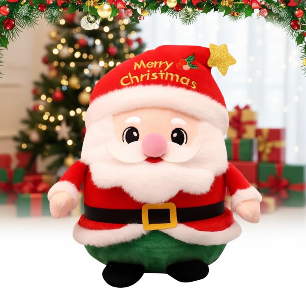 LGQHCE Santa Teddy, Christmas Soft Toy, Christmas Soft Toys for Kids, Santa Pillow - Xmas Gifts for Kids, Super Soft Toy Gift for Collection Home Decoration, Christma Party Gifts -23CM