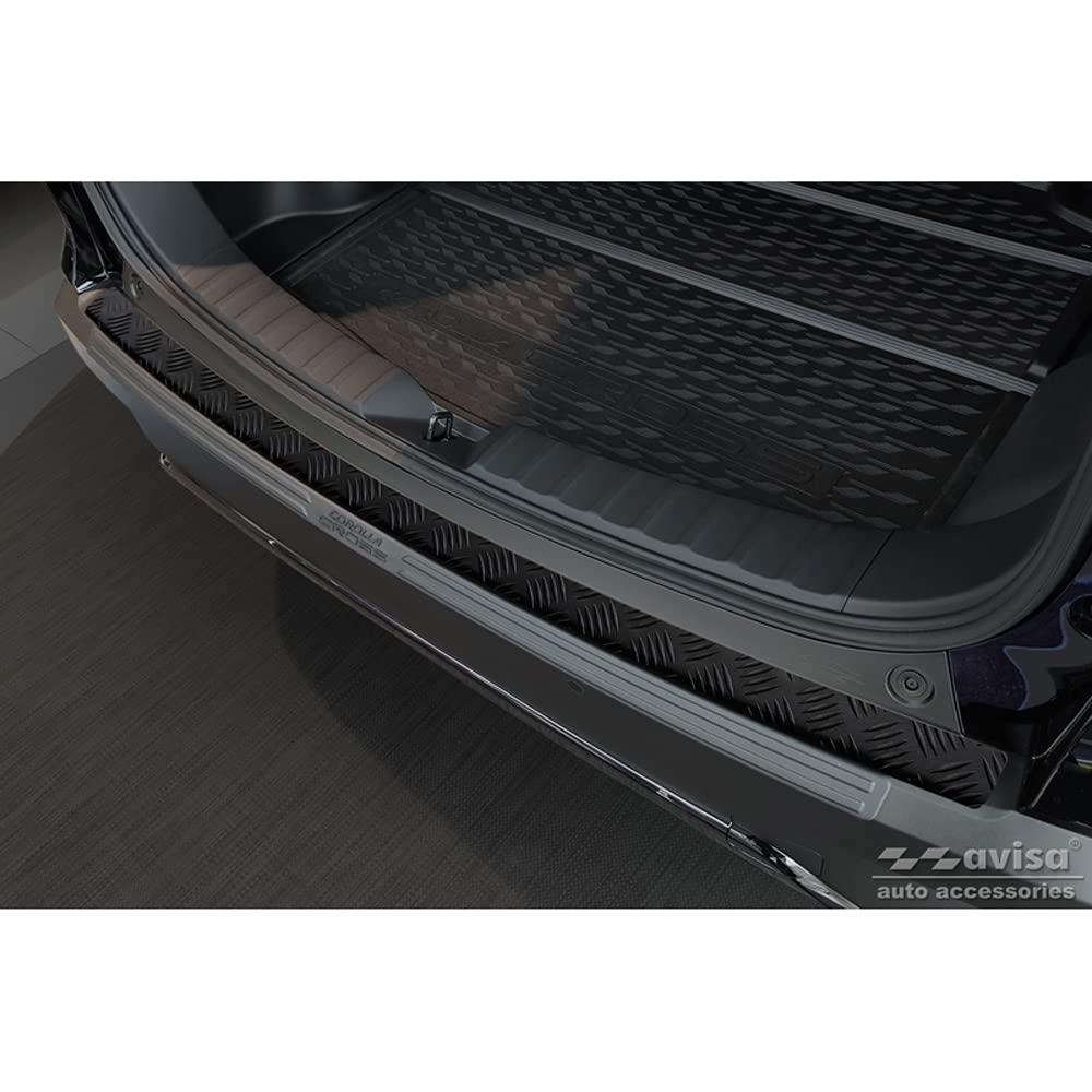 Avisa Protector del Parachoques Aluminio Negro Mate Compatible con Toyota Corolla Cross 2022- 'Riffled Plate'