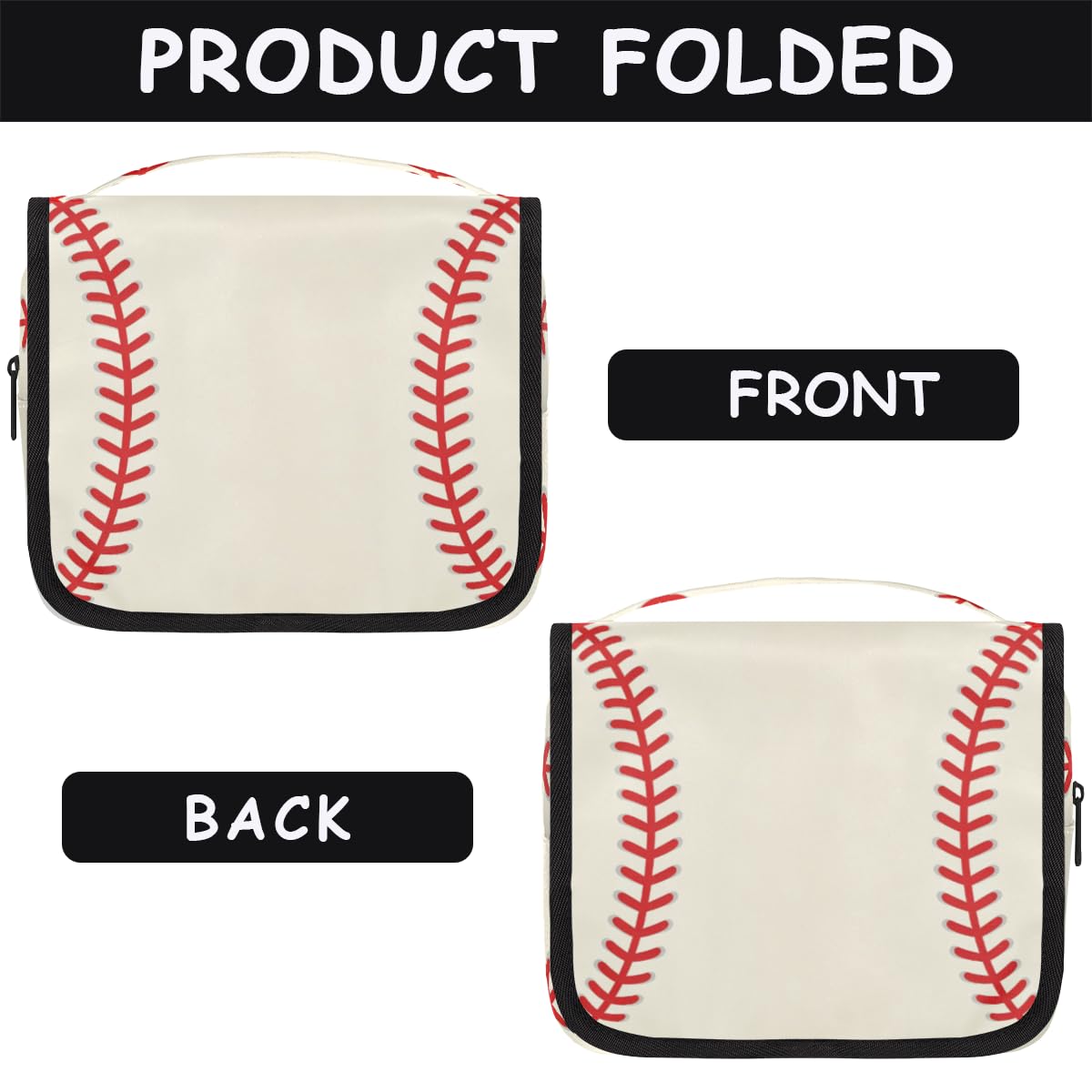 Neceser de viaje colgante de béisbol para niños, organizador de cosméticos para mujeres, bolsa de maquillaje para hombres, kit de afeitado, bolsa de ducha con gancho resistente, Béisbol,