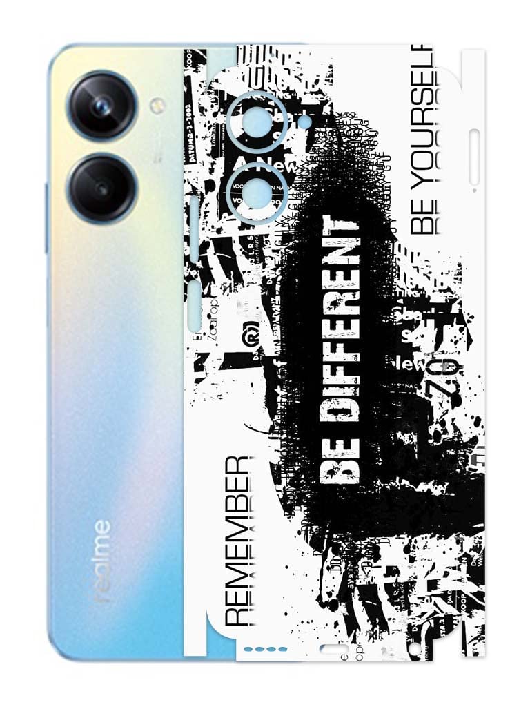 AtOdds - Realme 10 Pro (5G) Mobile Back Skin Rear Screen Guard Protector Film Wrap with Camera Protector (Coverage - Back+Camera+Sides) (Be Different) (B0BPY472Y1) Amazon Price History, Amazon Price Tracker