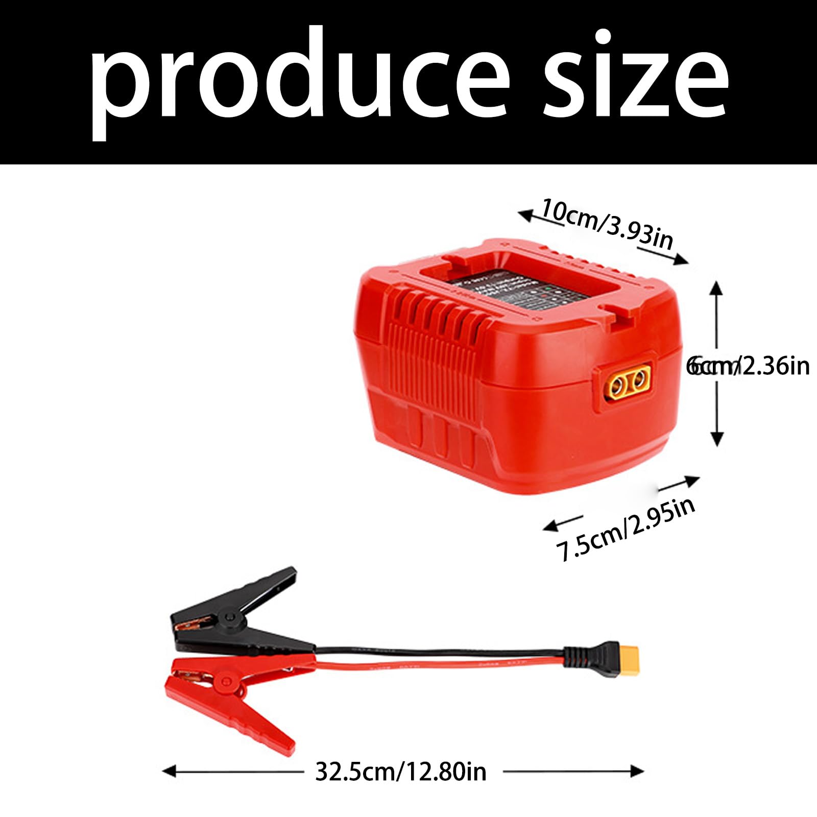 Câble de démarrage avec clip pour batterie 18 V-20 V 10 AWG, câble de démarrage automobile pour démarrage de voiture à l'aide d'outils, adaptateur de charge automobile robuste