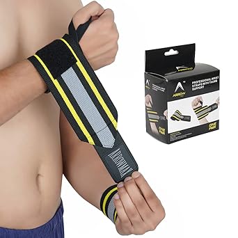 ArrowMax Cotton Wrist Support for Gym | Wrist Band for Men & Women with Thumb Loop | Gym Wrist Wraps, Straps & Hand Grip Support | Wrist Brace & Accessories for Weightlifting & Workout