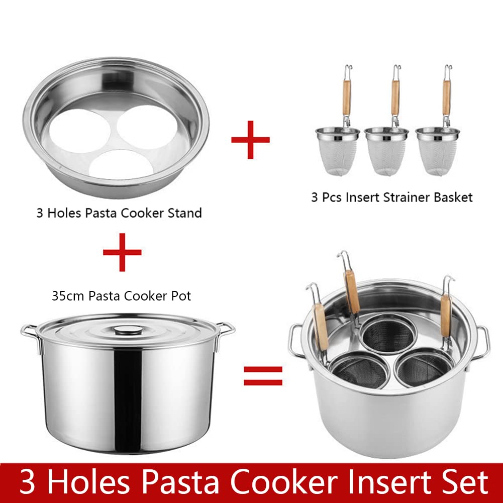 MRKU Pentole per cuocipasta, Set di pentole con cestelli scolapasta e Coperchio per Utensili da Cucina per casa e Ristorante