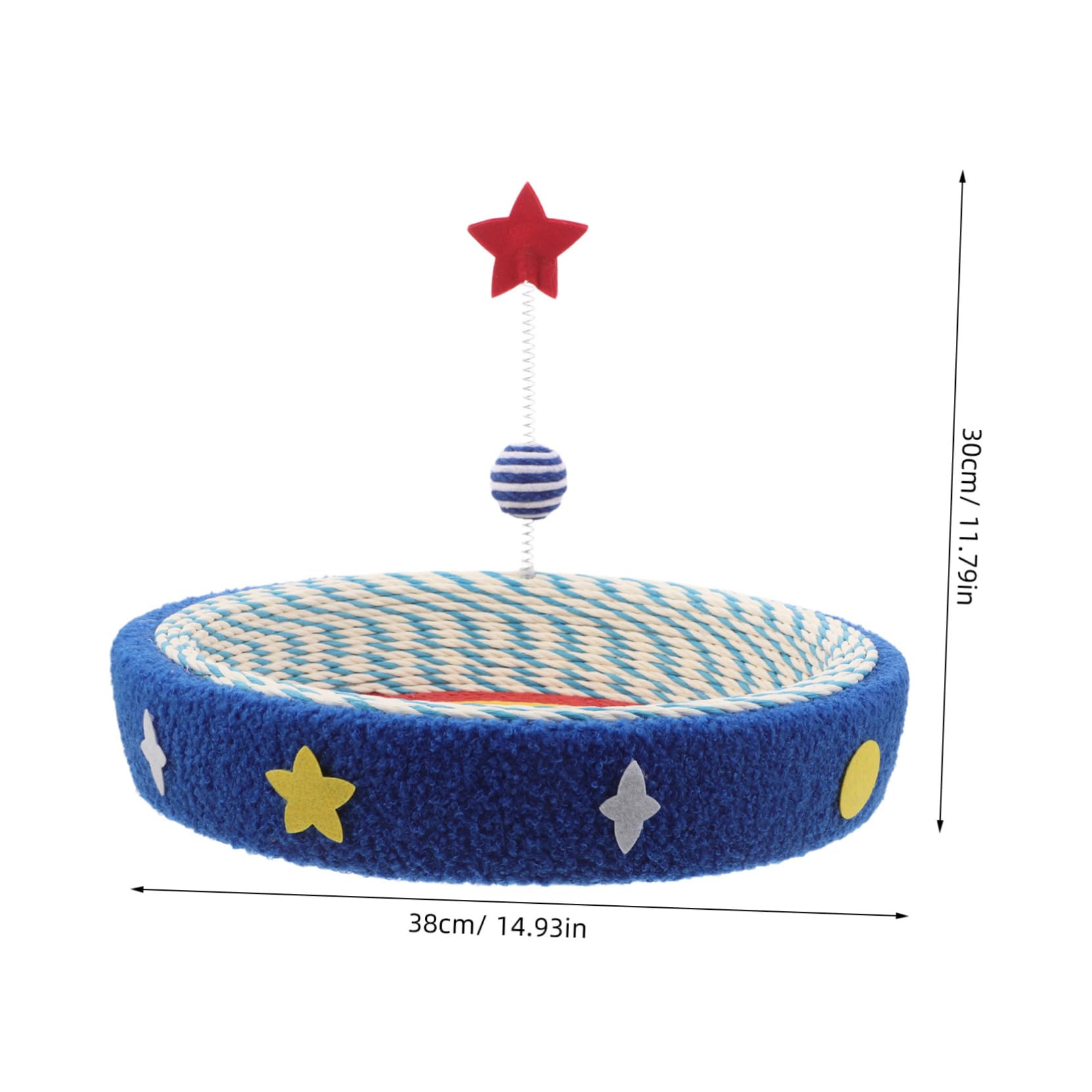 TOYANDONA Griffoir Rond pour Chat avec Coussin Et Gamelle Design Étoilé pour Intérieur Et Compact pour Protéger Meubles Et Satisfaire Instinct