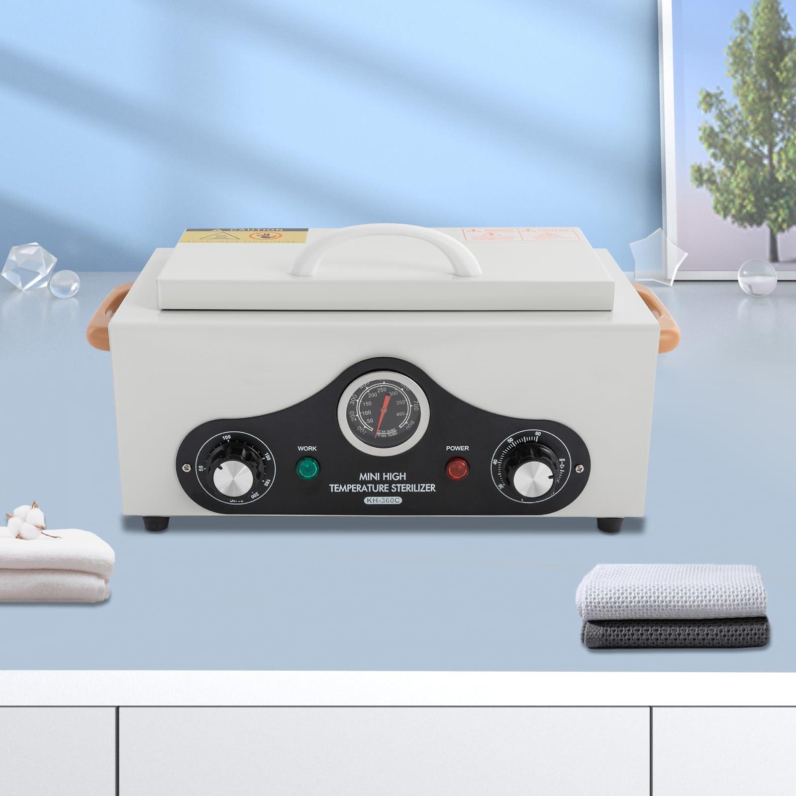 Sterylizator na gorące powietrze, 300 W, 2,5 l, 220°C, sterylizator do czyszczenia paznokci, do kosmetyków, salonów fryzjerskich