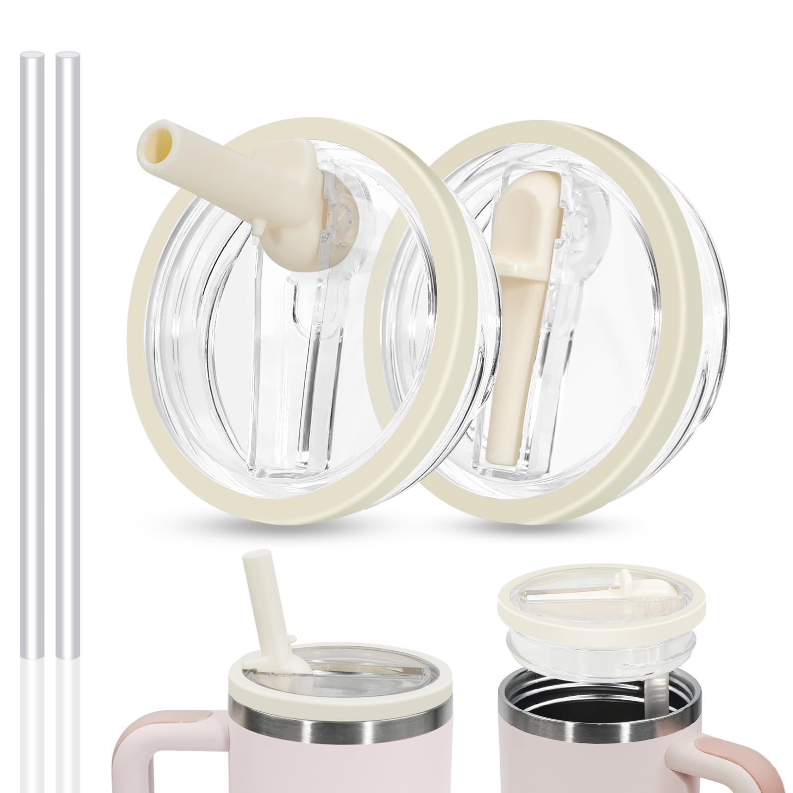 Pispoer Classic - Flip Straw Leak Proof Lid,for Stanley 30 oz,Reusable Spill Proof Lid Top Cover Stanley Cup Accessories,Replacement of Leaking