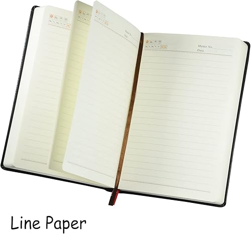 Miniatura 9 de SAYEEC Diario grueso A5 de 720 páginas, cuaderno grande de cuero con rayas, 360 hojas, cuaderno de escritura con bolígrafo, juego de regalo, diario