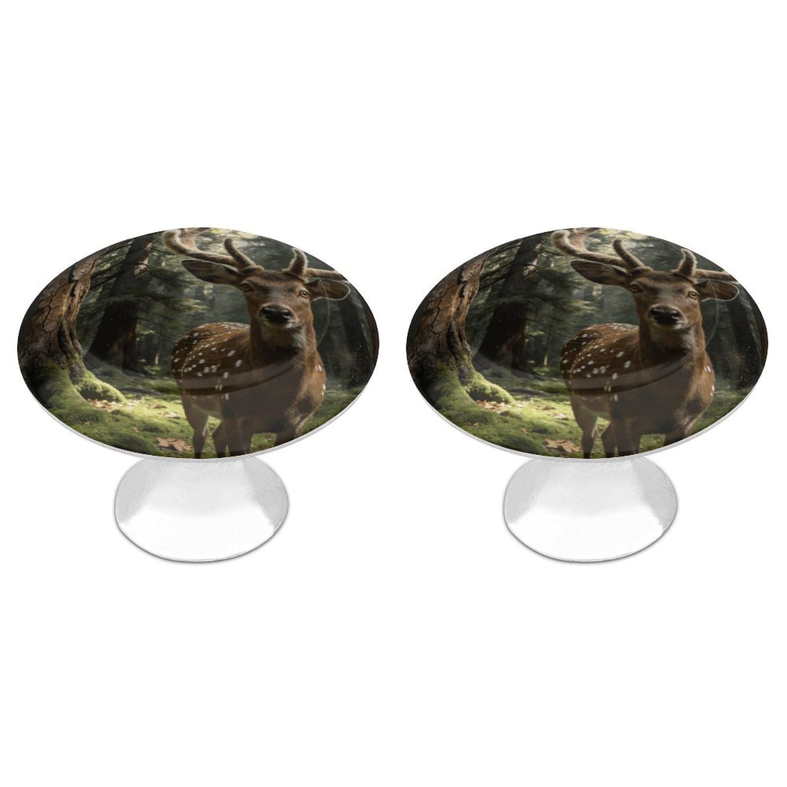 Vstadank Style Deer In The Woods Cabinet Knob 2 Pack Round Drawer Pull Kitchen Cabinet Hardware Stainless Steel Dresser Drawer Knob Simple Cabinet Pull For Dresser Closet Door Knobs Cupboard