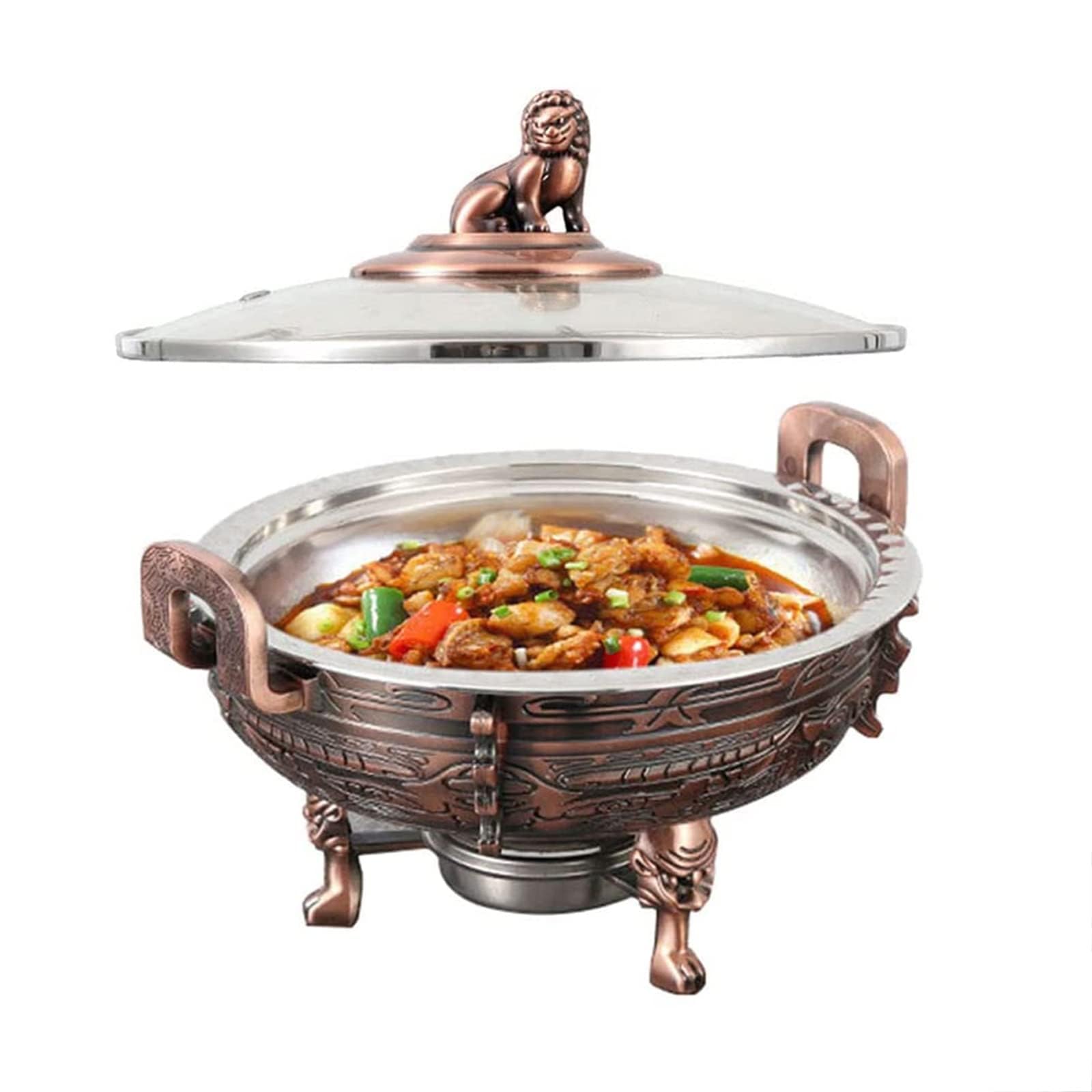 Juego de platos de rozamiento, servidor de buffet de catering con bandeja para alimentos y soportes de combustible para fiestas, eventos y comedor de cocina