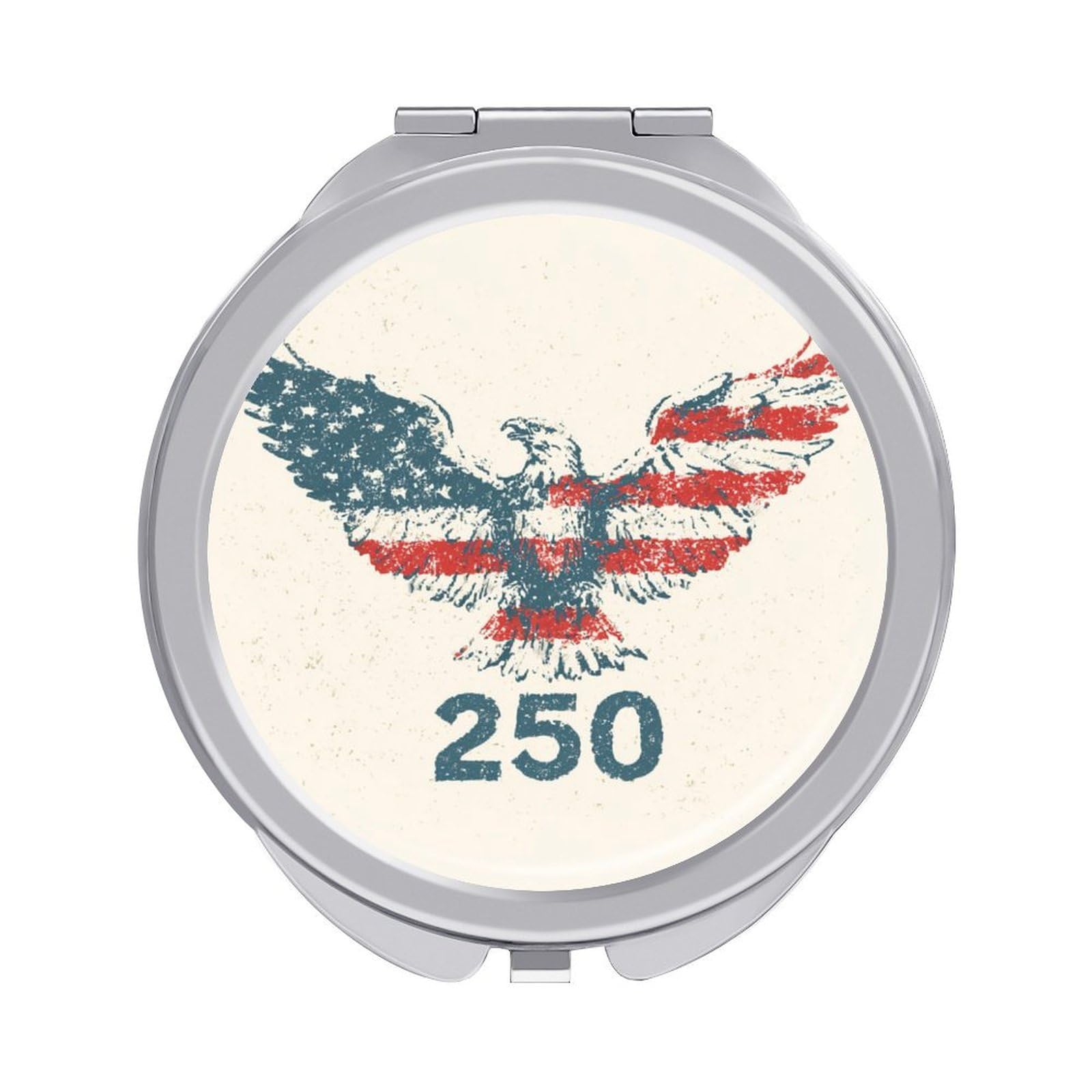 Jubonexis Patriotic Minimalist Bald Eagle with Spread Wings Women Pocket Mirrors, Girls Small Portable Travel Makeup Mini Mirror