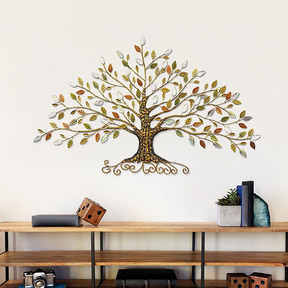 Árbol Decorativo de Pared de Hierro Forjado,Arbol De La Vida Decoracion Pared Metal,Adorno de Pared Tridimensional,Adorno de Entrada,Decoración para Salas de Estar,Cafeterías y Estudios