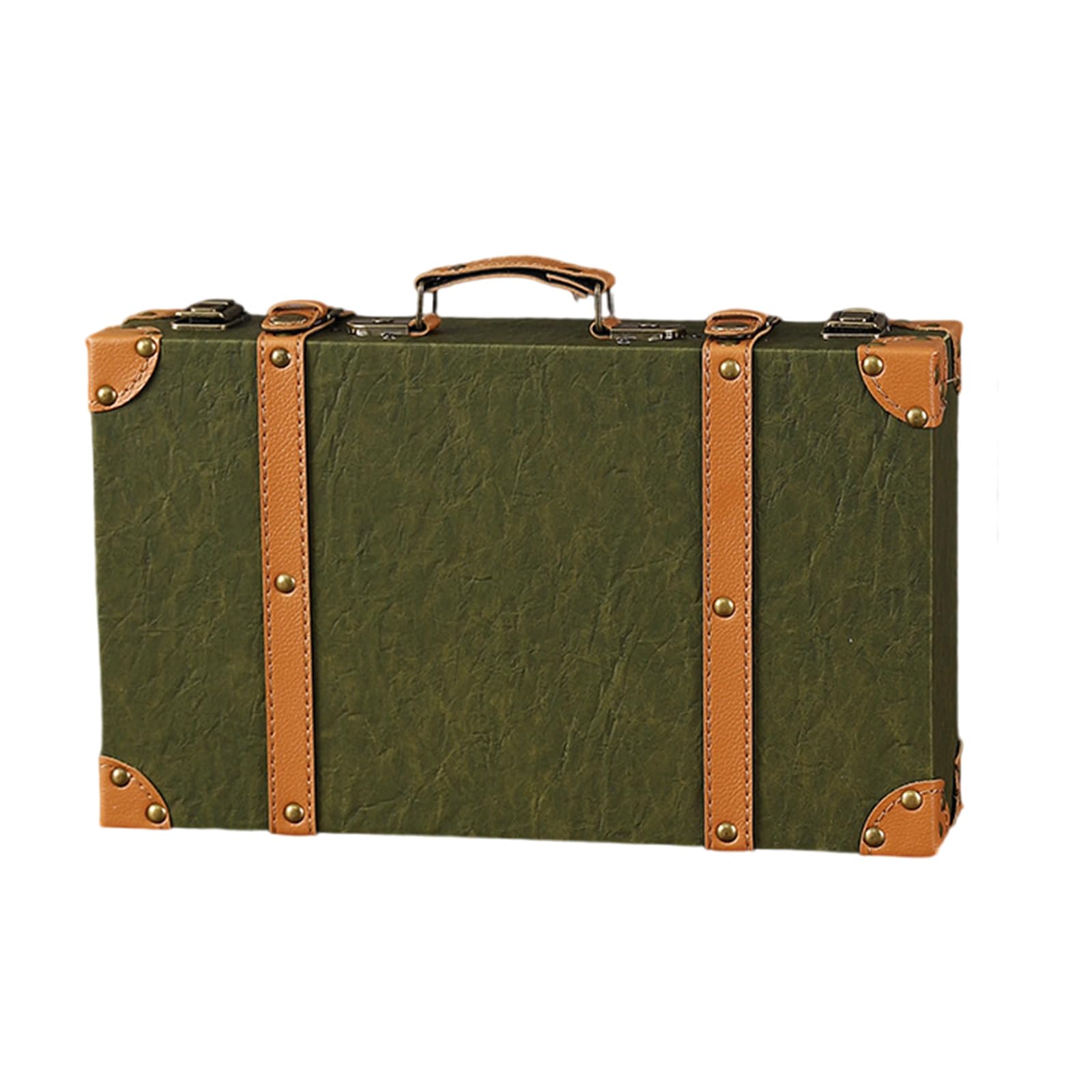 Jazuaiao Vintage Sturdy Leather Storage Box with Suitcases Designs for Jewelry and Small Items Use Suitcases Styles Jewelry Box