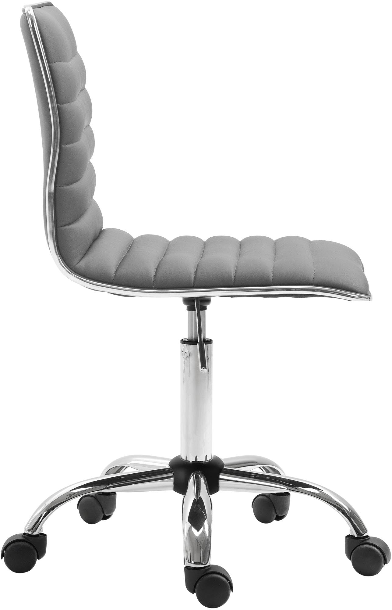 CLP Sgabello ergonomico regolabile in altezza Alamosa con schienale, rivestimento in pelle sintetica, girevole, ideale per ufficio e studi, Colore:grigio