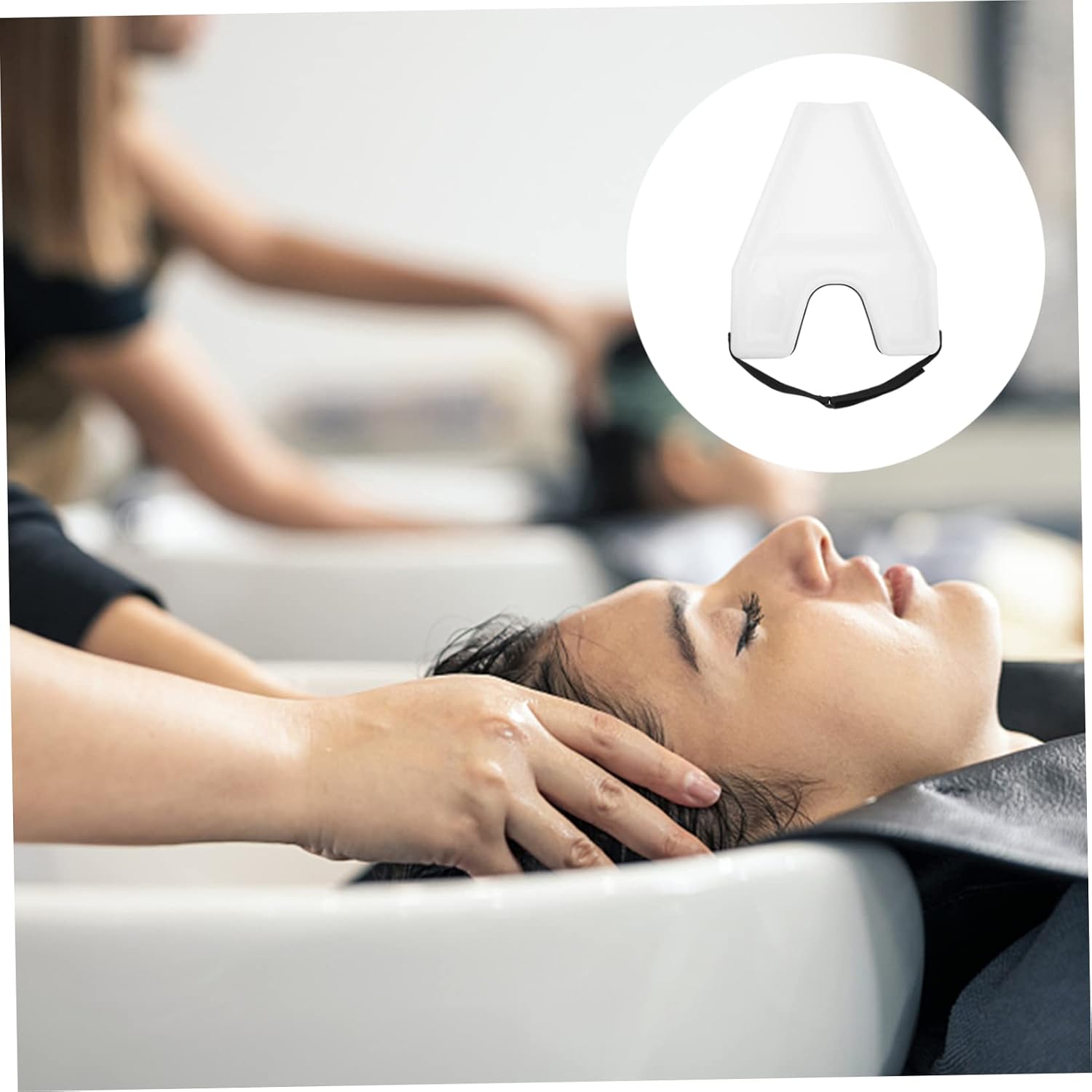 MERRYHAPY Portable Plastic Hair Washing Tray for Home and Salon Use Ergonomic Design with Neck Rest Durable Shampoo Rinse Basin for Elderly and Bedridden Patients