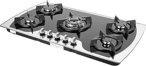 Estufa de gas de 5 quemadores de 36 pulgadas, estufa de gas integrada, cinco quemadores sellados, estufa de gas de propano GN/LPG, cocina