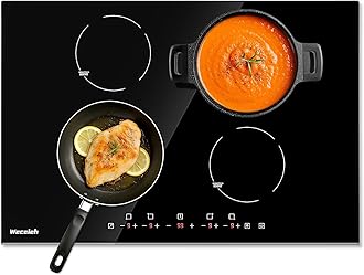 30 Inch Induction Cooktop 4 Burners Built-in Induction Burner with Timer Child Safety Lock 9 Power Levels Shutdown, 7000W Magnetic Stovetop for RV, Apartment, Kitchen, 220-240V