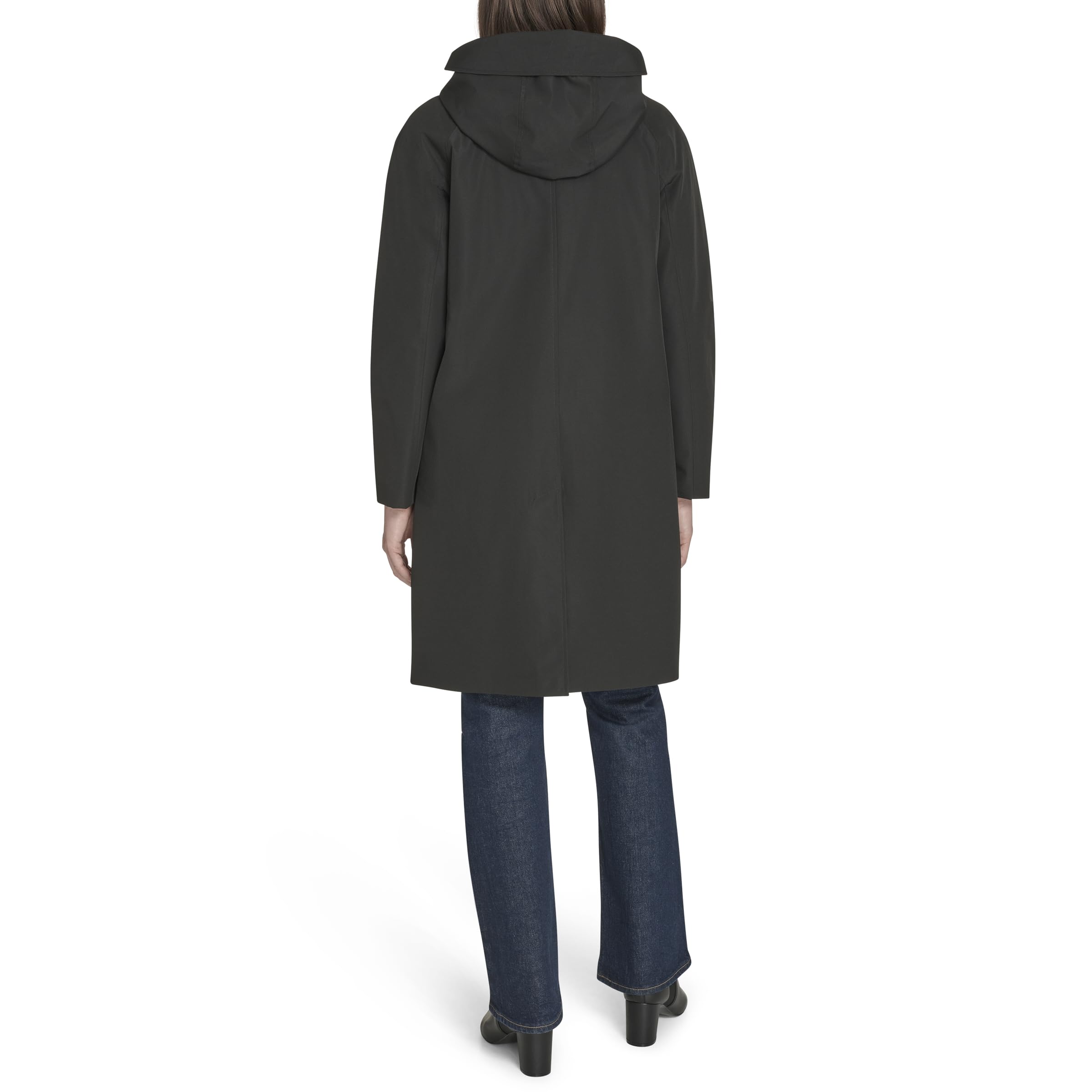 Tommy Hilfiger Damen-Regenmantel mit Schnappverschluss, Schwarz, Größe XL – Ansicht 4