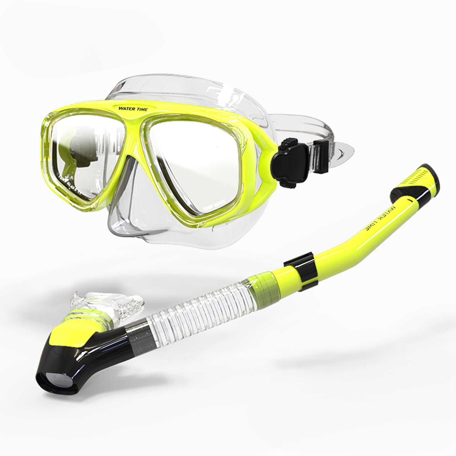 Set Snorkel Adultos – Máscara Cristal Templado, Tubo Seco con Válvula de Purga, Antivaho, Sellado Antifugas 12+