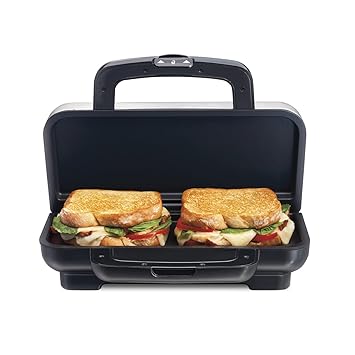 Proctor Silex Deluxe Hot Sandwich Maker, Nonstick Plates, Stainless Steel (25415)